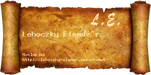 Lehoczky Elemér névjegykártya