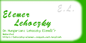 elemer lehoczky business card